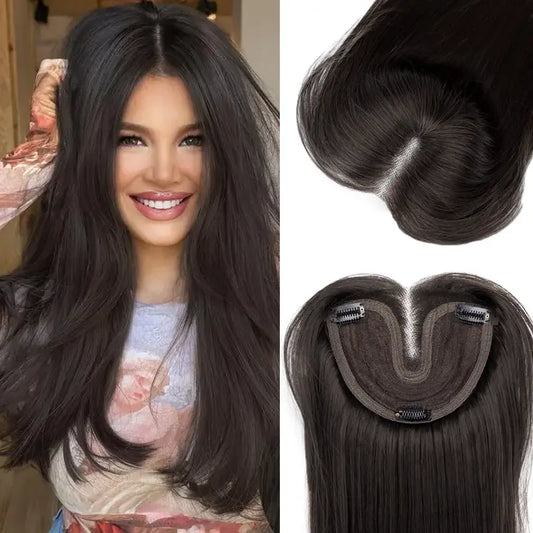 Hair Topper Slightly Layered Synthetic Extensions No Wig