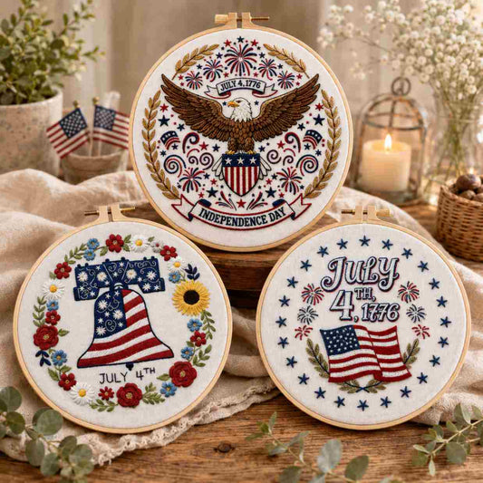 CraftHoop Independence Collection – 4th of July Embroidery Kits