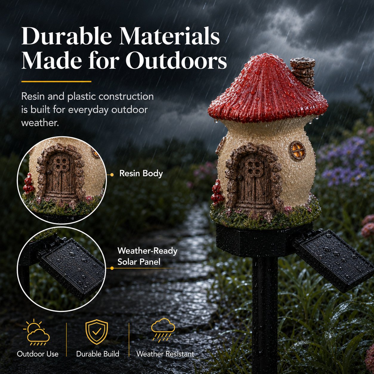 🔥Last Day: 60% OFF-🍄Solar Fairy Tale Mushroom Cottage Garden Light – Whimsical Warm Glow for Paths, Patios & Flower Beds🌙