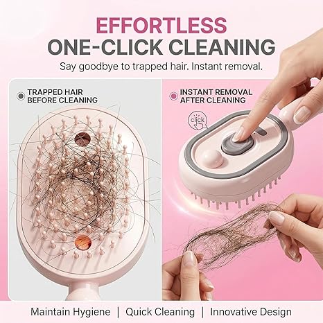 3-in-1 Mist Massage & Self-Cleaning Hair Brush