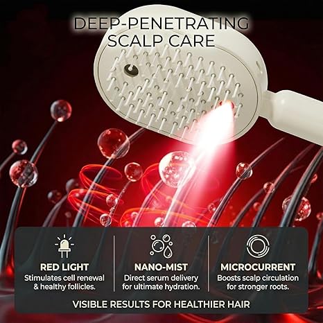 3-in-1 Mist Massage & Self-Cleaning Hair Brush