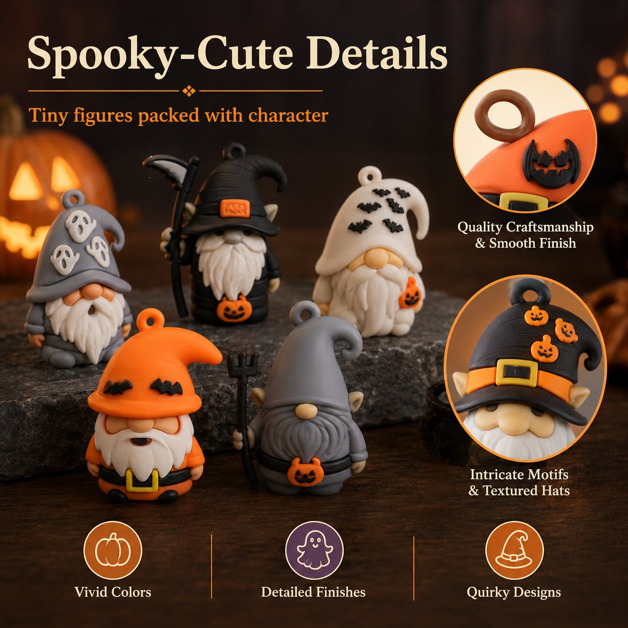 🔥LAST DAY 50% OFF - 24 Days of Halloween Gnome Surprise Figures Advent Calendar Box