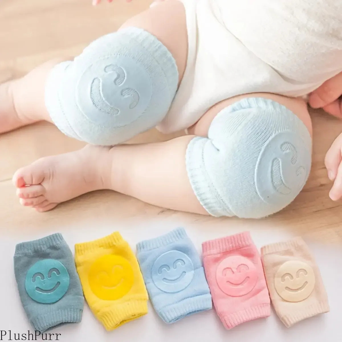 👶 Baby Crawling Knee Pads – 4-Piece Non-Slip Thick Soft Set, Fall Protection for Camping