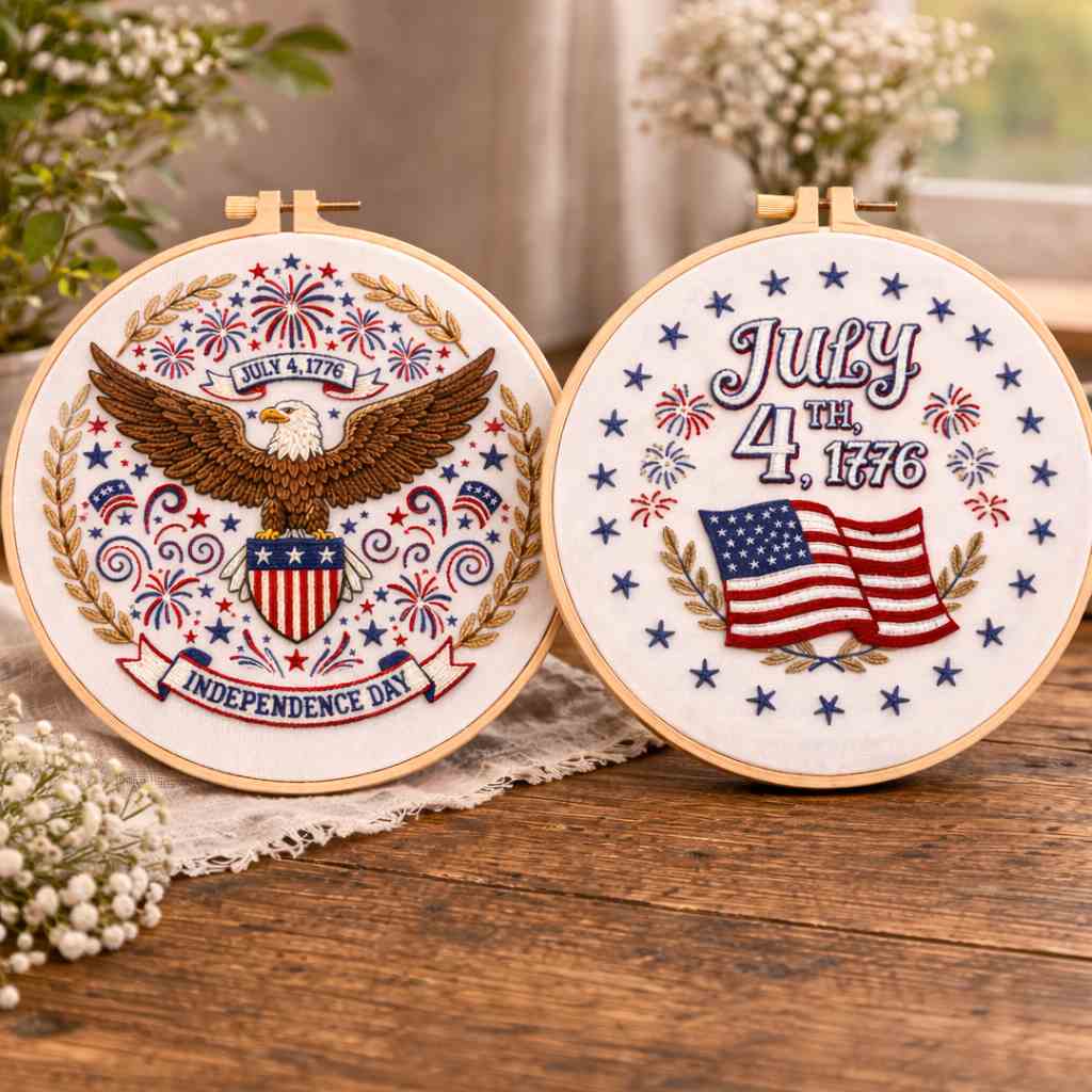 CraftHoop Independence Collection – 4th of July Embroidery Kits