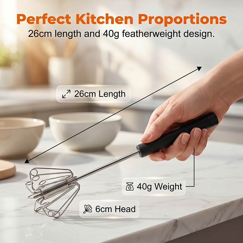 🥣 Stainless Steel Semi-Automatic Hand Mixer – Compact & Effortless Design ⚡ Lightweight & Space-Saving for Quick Kitchen Mixing 🍳
